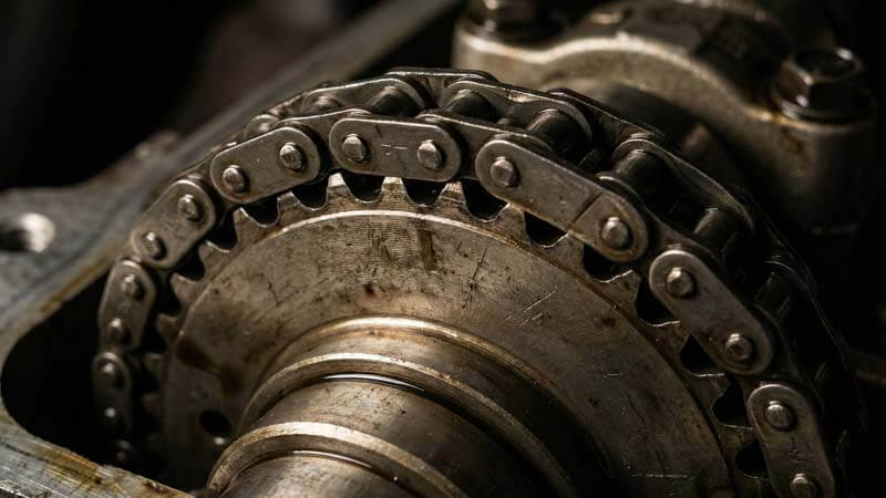 Износ звезды фазорегулятора Mercedes M274 M270 растяжение цепи ГРМ