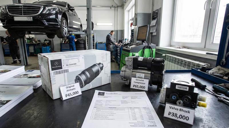 Стоимость работ и запчасти