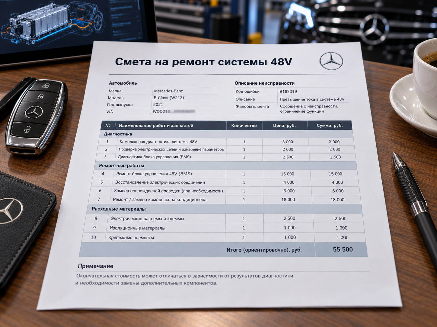 Стоимость ремонта